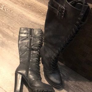 Black knee high boots